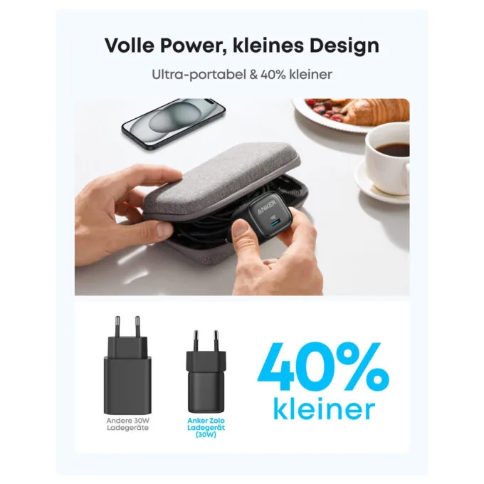 ANKER Charger 30W kompaktes GaN Schnellladegert 1x USB-C schwarz — image 3