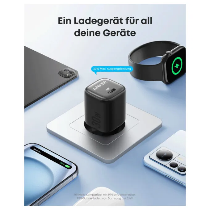 ANKER Charger 30W kompaktes GaN Schnellladegert 1x USB-C schwarz — image 5