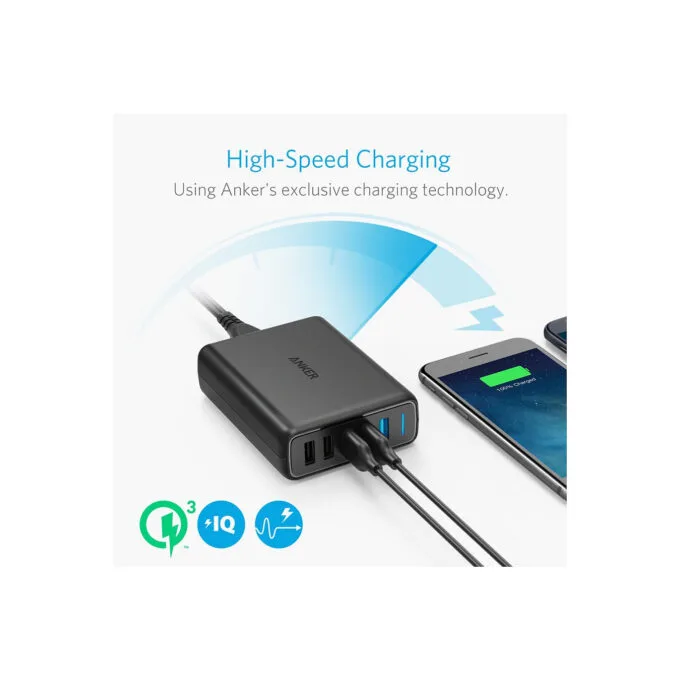 Anker PowerPort Speed 5 Charger 5-Port USB-A 63W black — image 2