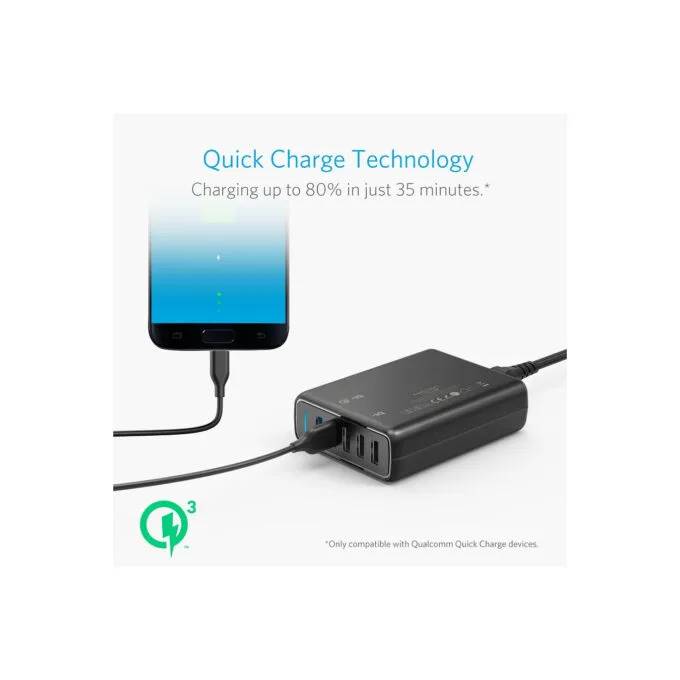 Anker PowerPort Speed 5 Charger 5-Port USB-A 63W black — image 3