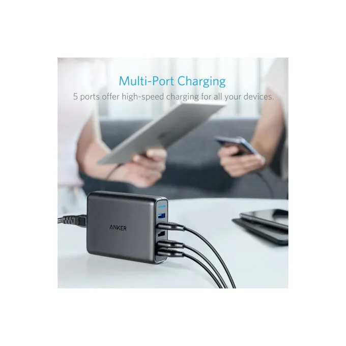 Anker PowerPort Speed 5 Charger 5-Port USB-A 63W black — image 4