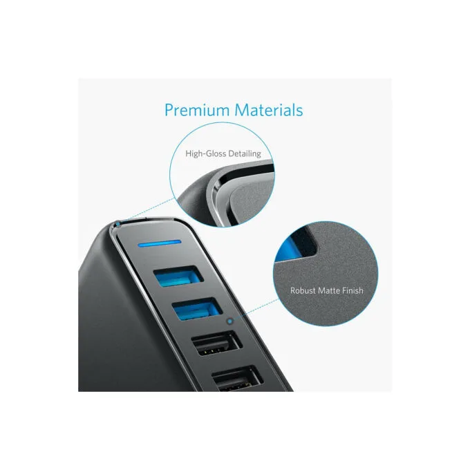 Anker PowerPort Speed 5 Charger 5-Port USB-A 63W black — image 7