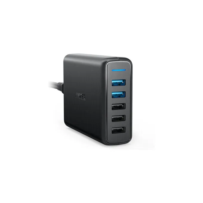 Anker PowerPort Speed 5 Charger 5-Port USB-A 63W black — image 1