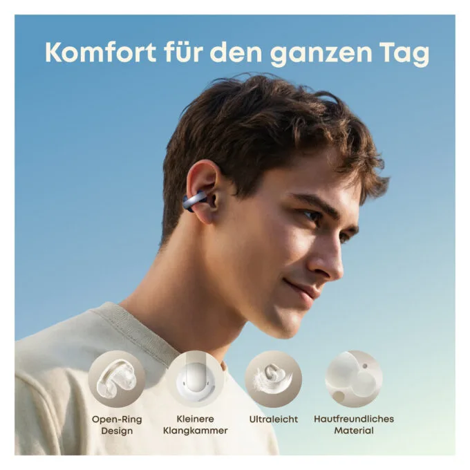 ANKER Soundcore AeroClip blue Open-Ear Clip-Earbuds Hi-Res Sound LDAC NC IP55 KI-gesttzte Telefonate — image 2
