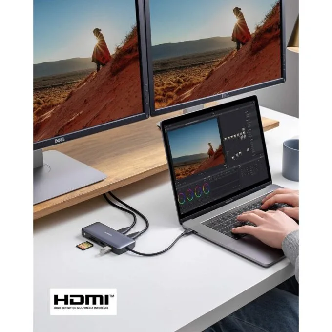 Anker Work USB-C Hub - 8in1 - 2xHDMI,GB,SD,PD100W — image 4