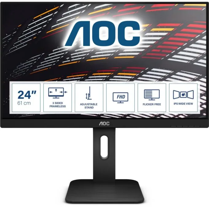 AOC X24P1 24" WUXGA IPS 1920x1200 4ms 60Hz HDMI/DP/VGA USB Hub - Black — image 1
