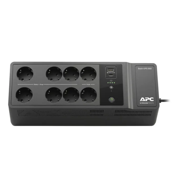 APC Back-UPS BE850G2-GR 850VA/520W UPS - 8× Schuko Outlets, Dual USB, Hot-Swap Battery — image 2