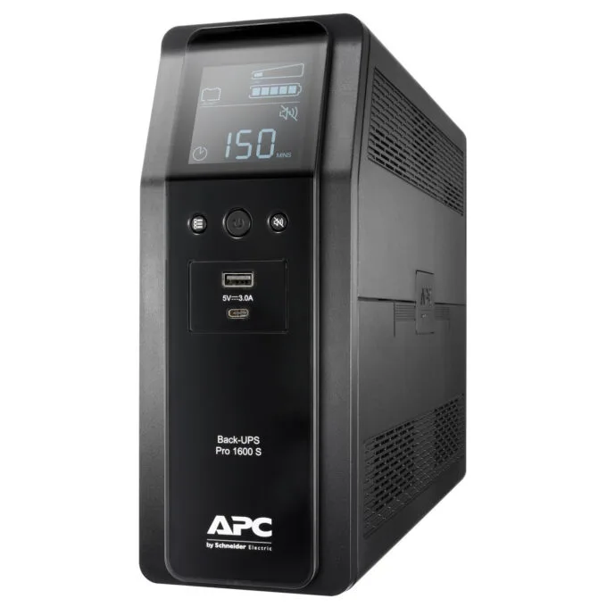 APC Back-UPS Pro BR1600SI - 1600VA (960W) Line-Interactive UPS, AVR, LCD, 8× IEC C13, USB-A/C, Black — image 2