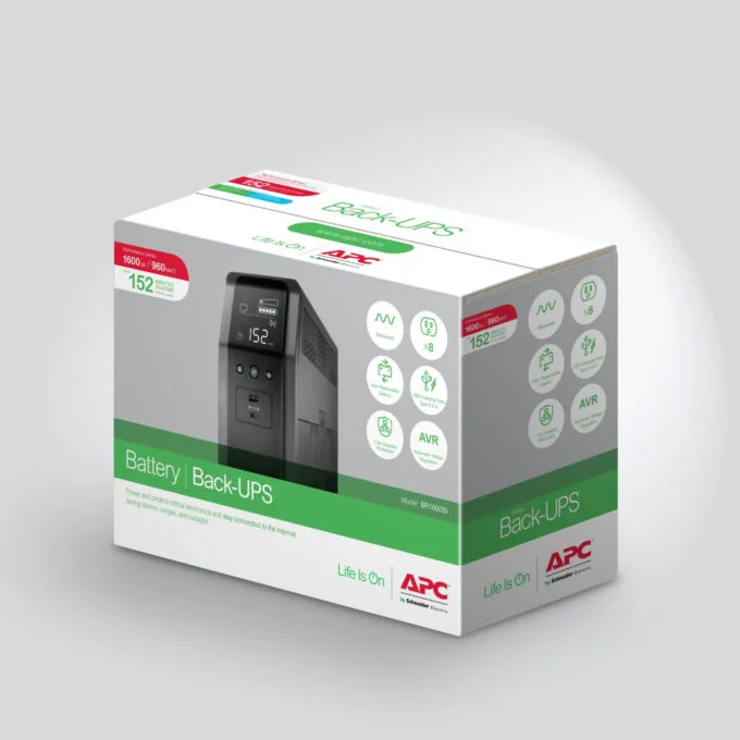 APC Back-UPS Pro BR1600SI - 1600VA (960W) Line-Interactive UPS, AVR, LCD, 8× IEC C13, USB-A/C, Black — image 13