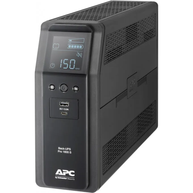 APC Back-UPS Pro BR1600SI - 1600VA (960W) Line-Interactive UPS, AVR, LCD, 8× IEC C13, USB-A/C, Black — image 3
