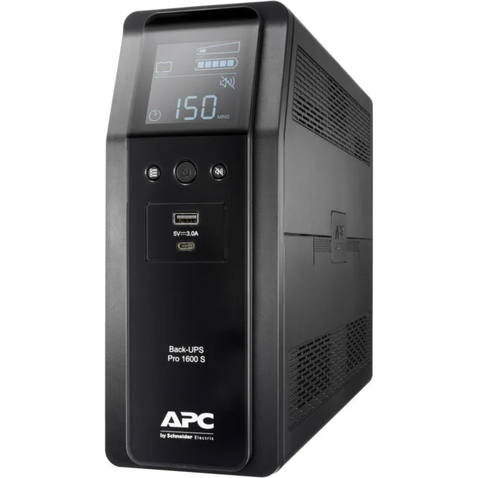 APC Back-UPS Pro BR1600SI - 1600VA (960W) Line-Interactive UPS, AVR, LCD, 8× IEC C13, USB-A/C, Black — image 4