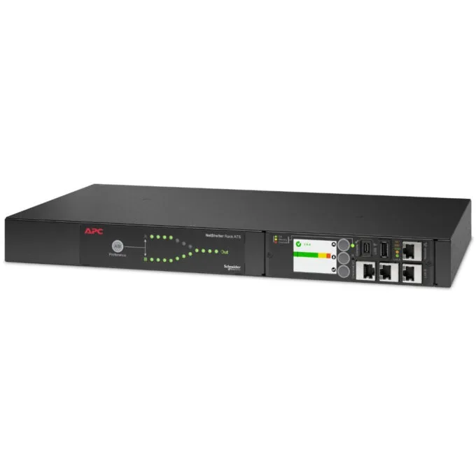 APC NetShelter Automatic Transfer Switch AP4423A - 1U, Black - 9 Outlets — image 1