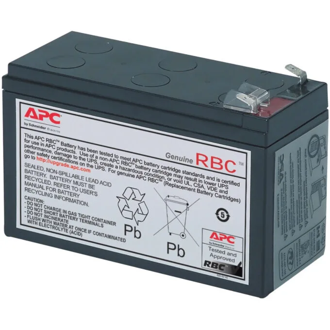 APC Replacement Battery Cartridge - RBC17 - Sealed Lead Acid (VRLA) 12V 9Ah (108 VAh), Black — image 1