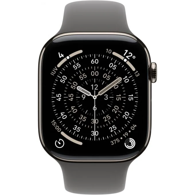 Apple Watch S11 - 46mm Titanium Cellular - Stone Grey Sport Band S/M — image 2