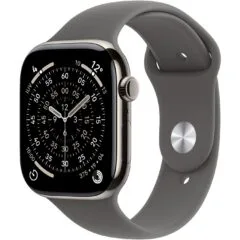 Apple Watch S11 - 46mm Titanium Cellular - Stone Grey Sport Band S/M