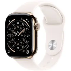 Apple Watch - S11 - Titan Gold Cellular 42mm (Sport Band pale pink) M L
