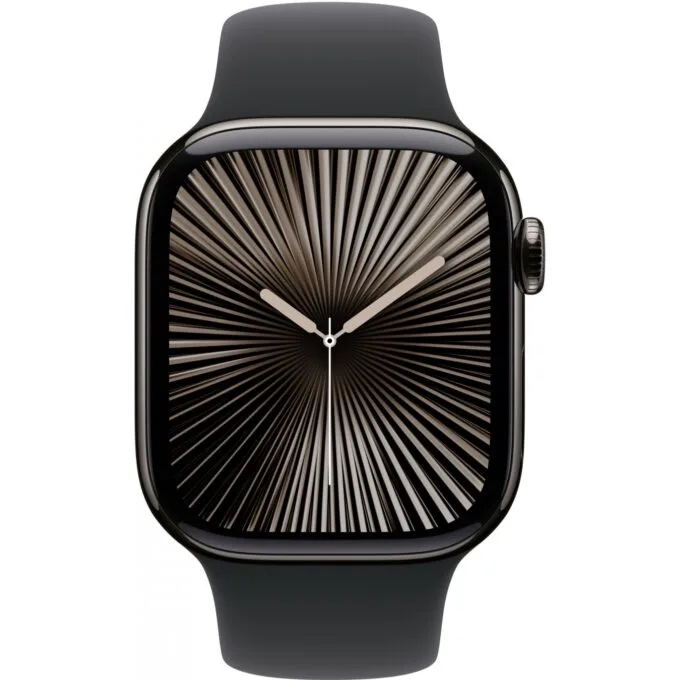 Apple Watch Series 10 GPS + Cellular 42mm Slate Titanium Case with Black Sport Band - S/M — image 2