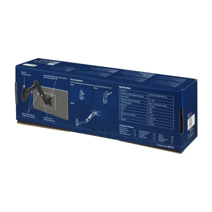 Arctic W1-3D Monitor Arm - Wall Mount, Gas Spring, 8kg - AEMNT00032A — image 8