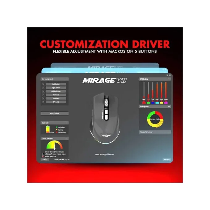 Armaggeddon 7B MIRAGE VII Tri-Mode Gaming Mouse Black — image 6