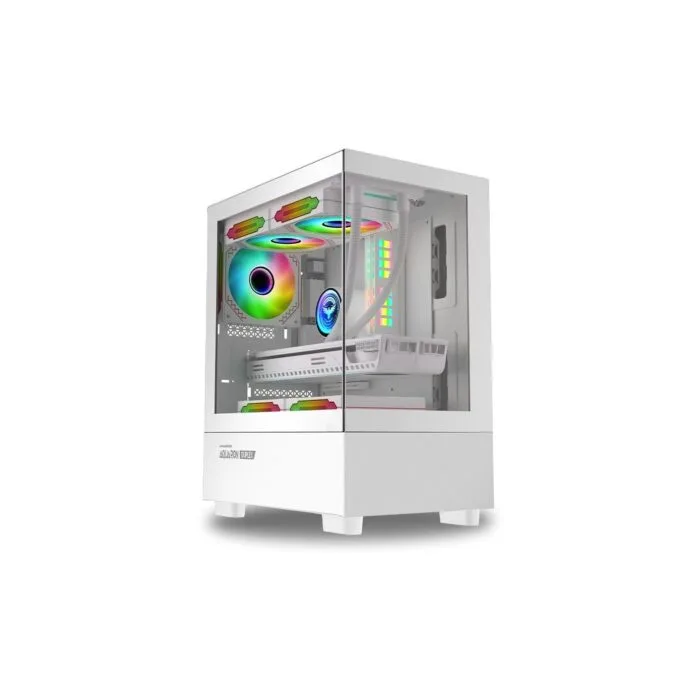 Armaggeddon Aquaron Duplex White Micro-ATX Gaming Case - 310mm VGA - 3x ARGB Fans — image 1