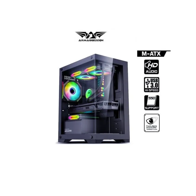 Armaggeddon Aquaron Micro ATX Gaming Case Black - AQUARONBLK — image 2