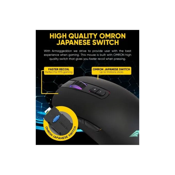 Armaggeddon Falcon 3 Pro-Gaming Mouse 10000 CPI Macroable RGB — image 5