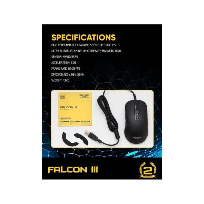 Armaggeddon Falcon 3 Pro-Gaming Mouse 10000 CPI Macroable RGB — image 8