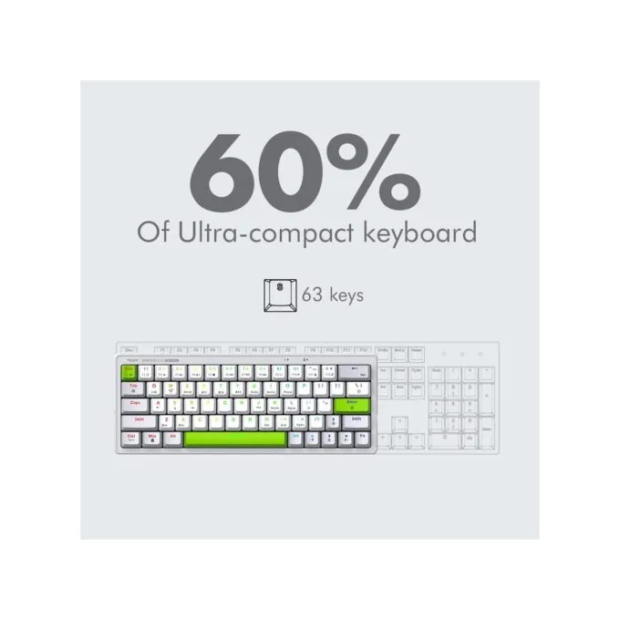Armaggeddon GMK-100 Tri-Mode 63-Key Mechanical Gaming Keyboard - Red Linear — image 8