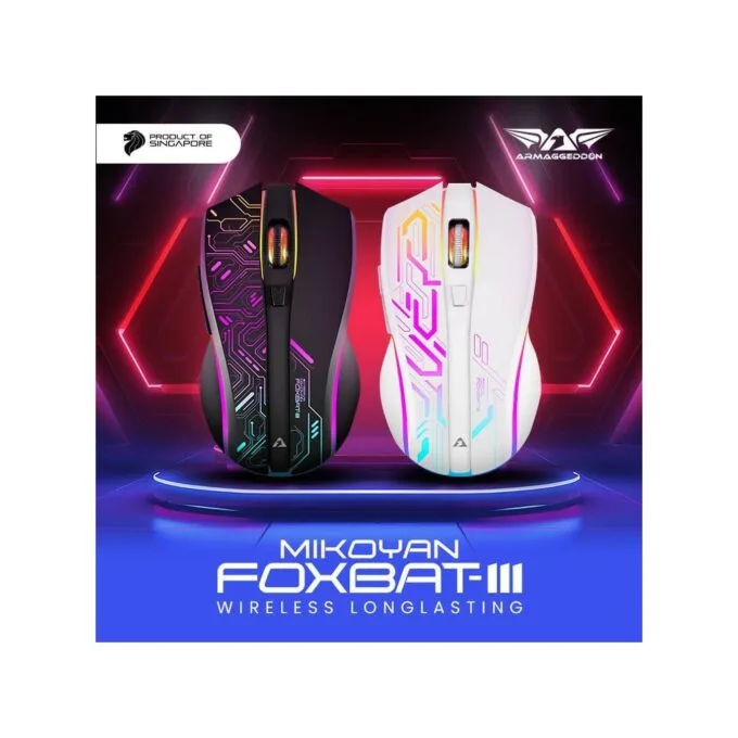 Armaggeddon Mikoyan Foxbat-III Cyberpunk Black Wireless Gaming Mouse — image 4