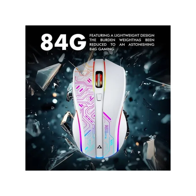 Armaggeddon Mikoyan Foxbat-III Cyberpunk Wireless Gaming Mouse White — image 5