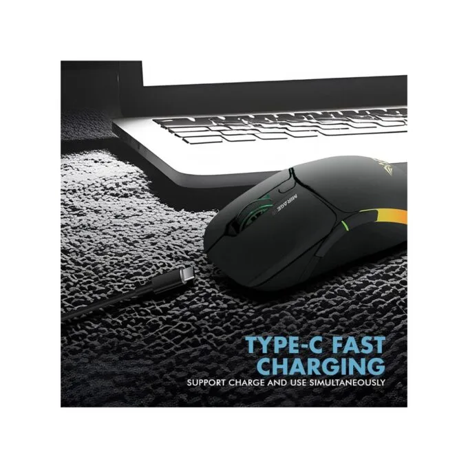 Armaggeddon Mirage VI Wired+2.4G+BT Rechargeable 10000 CPI Gaming Mouse Black — image 4