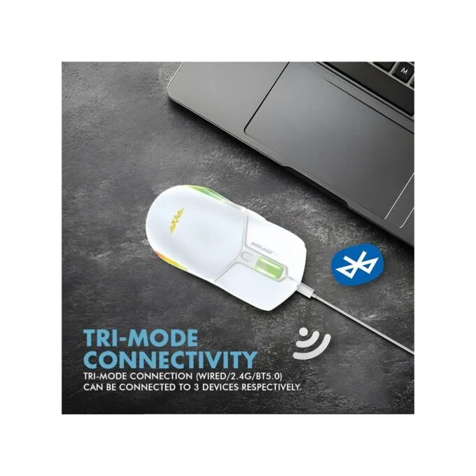 Armaggeddon Mirage VI Wired+2.4G+BT Rechargeable 10000 CPI Gaming Mouse Black — image 7