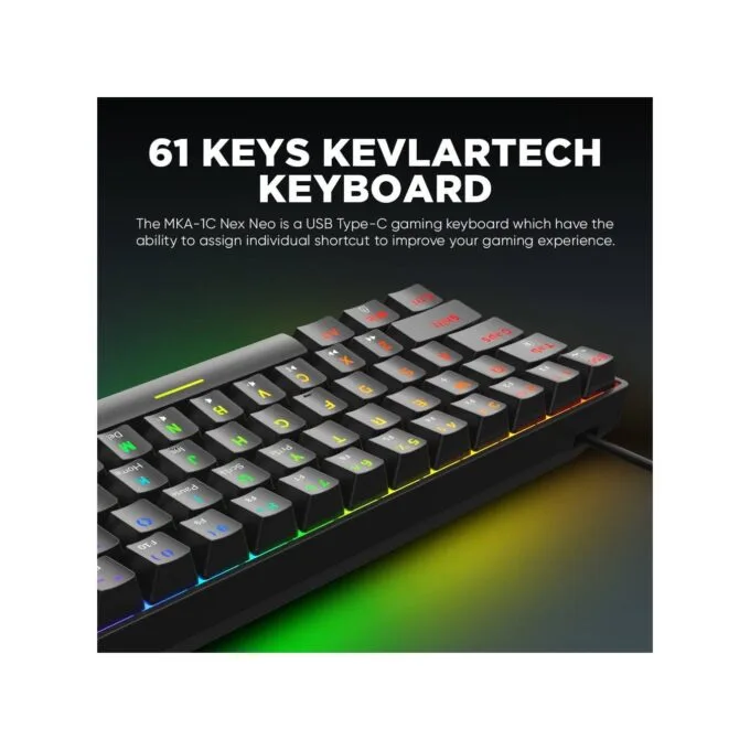 Armaggeddon MKA-1C NEX Black 61-Key Tactile Brown Mechanical Gaming Keyboard — image 7
