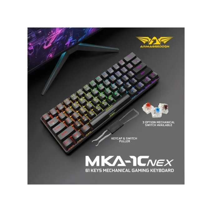Armaggeddon MKA-1C NEX Black 61-Key Tactile Brown Mechanical Gaming Keyboard — image 8