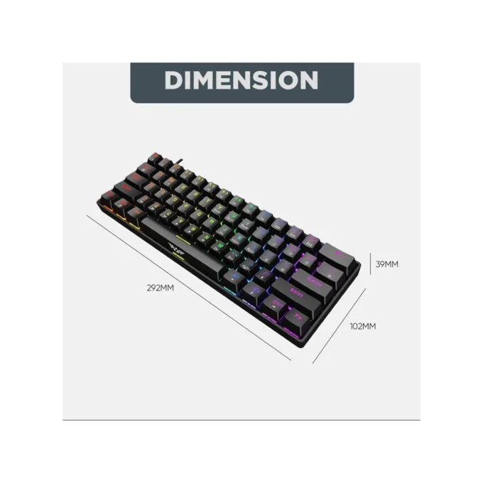 Armaggeddon MKA-1C NEX Black 61-Key Tactile Brown Mechanical Gaming Keyboard — image 9