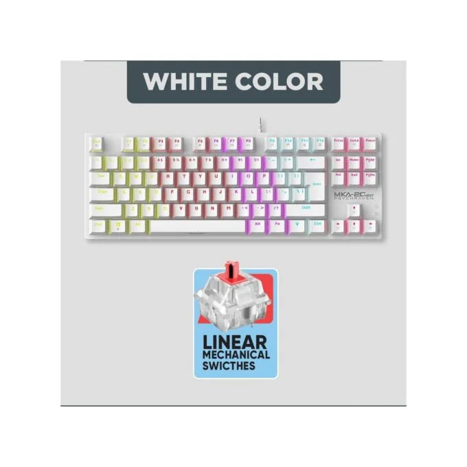 Armaggeddon MKA-2C NEO White 87-Key Linear Red Mechanical Gaming Keyboard — image 3