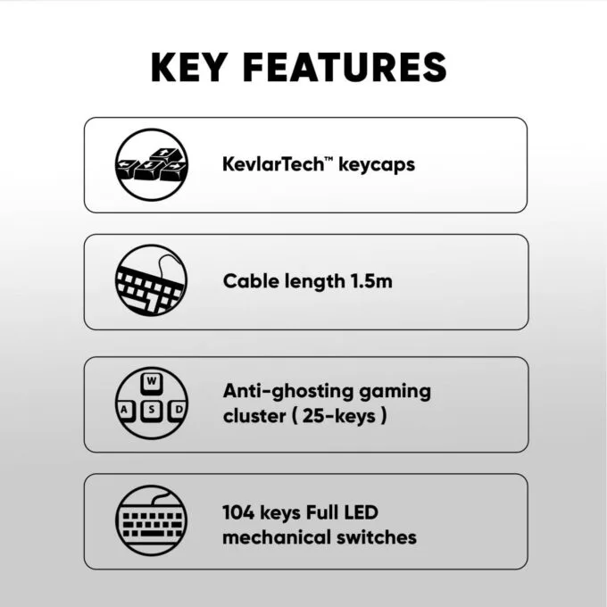 Armaggeddon MKA-7C Psycheagle 104-Key Mechanical Gaming Keyboard Blue — image 6