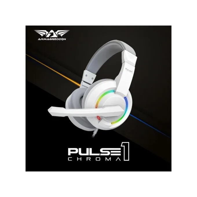 Armaggeddon Pulse 1 Chroma Gaming Headset 3.5mm 2.1 40mm White — image 2