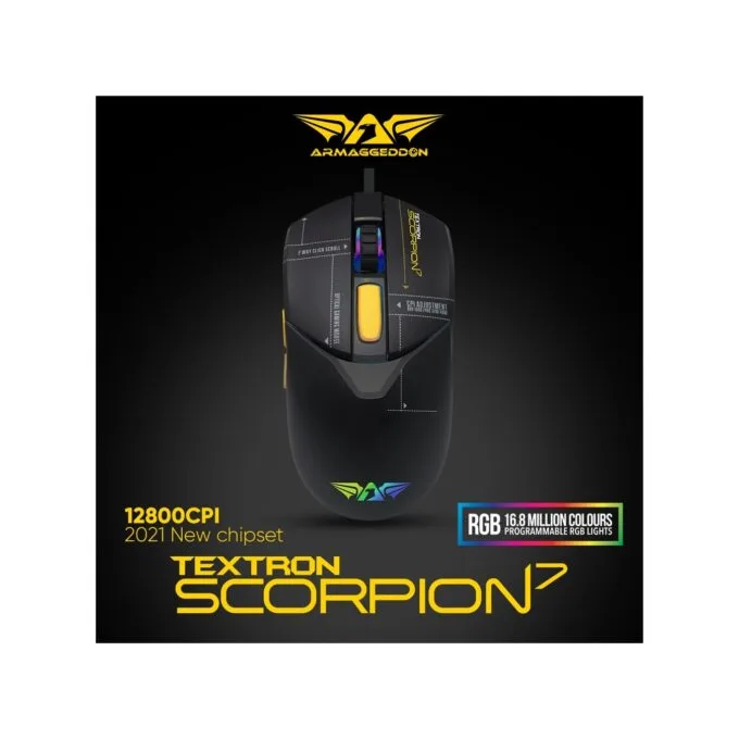 Armaggeddon Scorpion 7 Lite Wired RGB Gaming Mouse - 12800 CPI — image 3