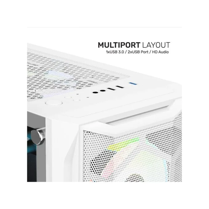 Armaggeddon Tritron 2 ATX 3xARGB White Gaming Case — image 3