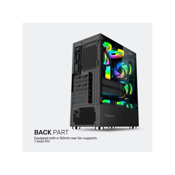 Armaggeddon Tritron 2 ATX 3xARGB White Gaming Case — image 6