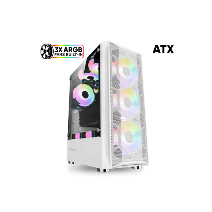 Armaggeddon Tritron 2 ATX 3xARGB White Gaming Case — image 1