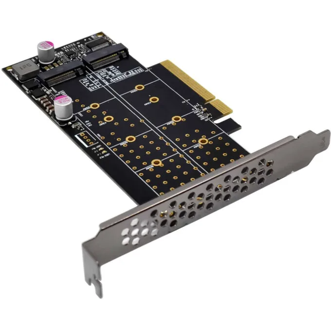 Armenius 76660N PCIe x8 to 2x M.2 NVMe Adapter - Bifurcation Low Profile — image 1