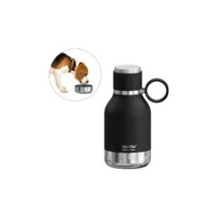 Asobu - Dog Bowl - Edelstahlflasche mit Hundenapf 1 Liter Schwarz