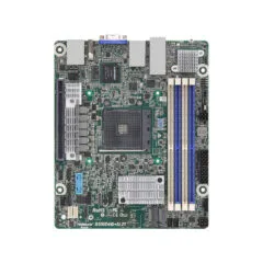 ASRock B550D4ID-2L2T - Mini-ITX AM4 Motherboard, B550 Chipset, 4x DDR4 up to 128GB, PCIe 4.0, Quad LAN, Passive Cooling - Green