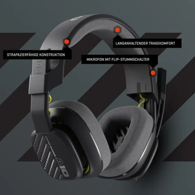 ASTRO Gaming A10 Gen 2 Headset - Wired 3.5mm - Over-Ear, Unidirectional Boom Mic, Black — image 8