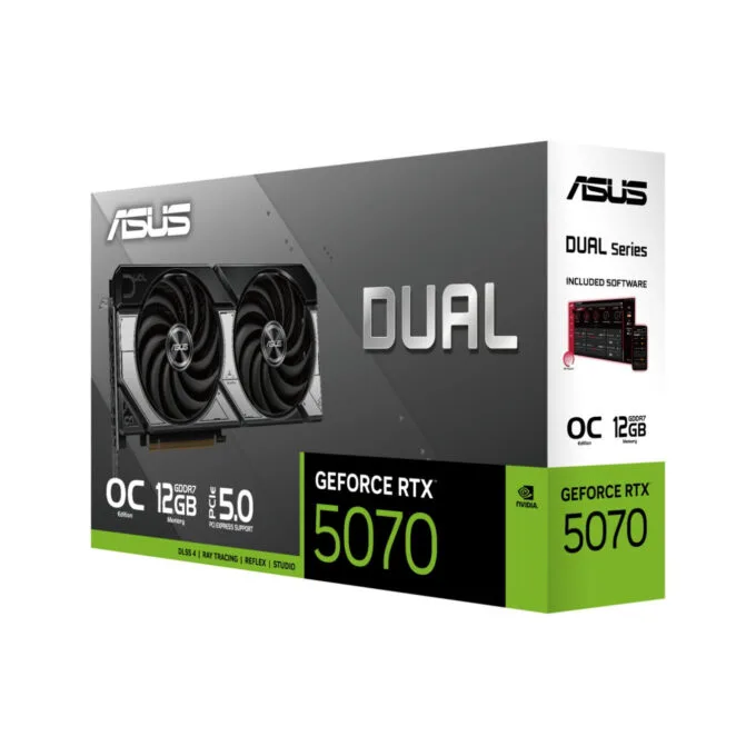 ASUS Dual OC GeForce RTX 5070 - 12GB GDDR7, Boost 2542 MHz, PCIe 5.0, Dual-Fan, Multicolor — image 7