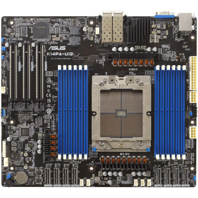 ASUS K14PA-U12 - ASMB11 CEB Server Motherboard - Socket SP5, AMD EPYC 9004, DDR5 4800MHz up to 3.07TB, Dual 25GbE — image 1