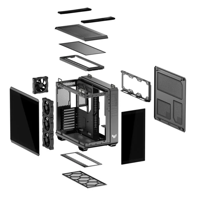 ASUS PC Case ATX Tempered Glass 4xARGB Fans TUF GAMING - GT502 - Horizon Black — image 12