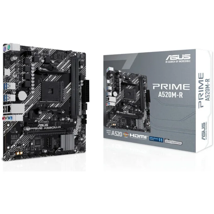 ASUS PRIME A520M-R - Micro-ATX AM4 Motherboard - Ryzen 3000/5000 Compatible, 2x DIMM, Up to 64GB — image 1